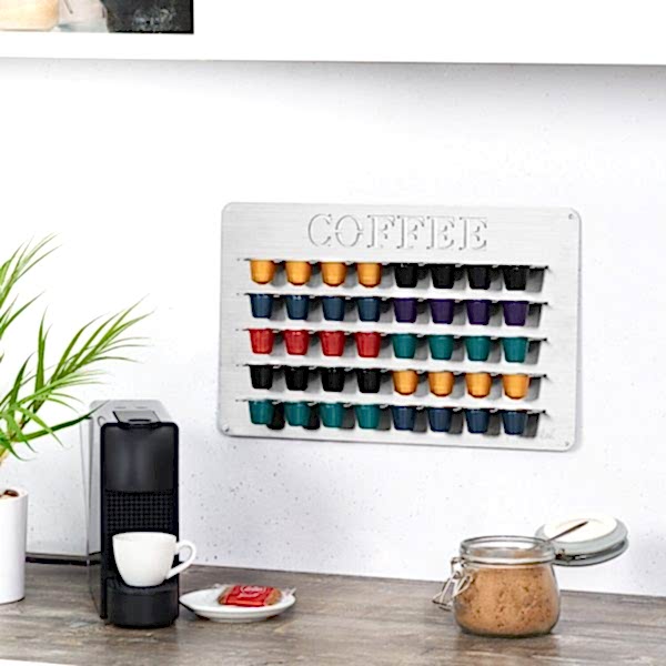 Coffee Pod Holder, Stainless Steel, Nespresso Compatible