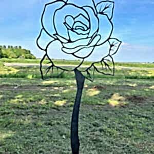 Garden Ornament – Large Metal Rose Flower